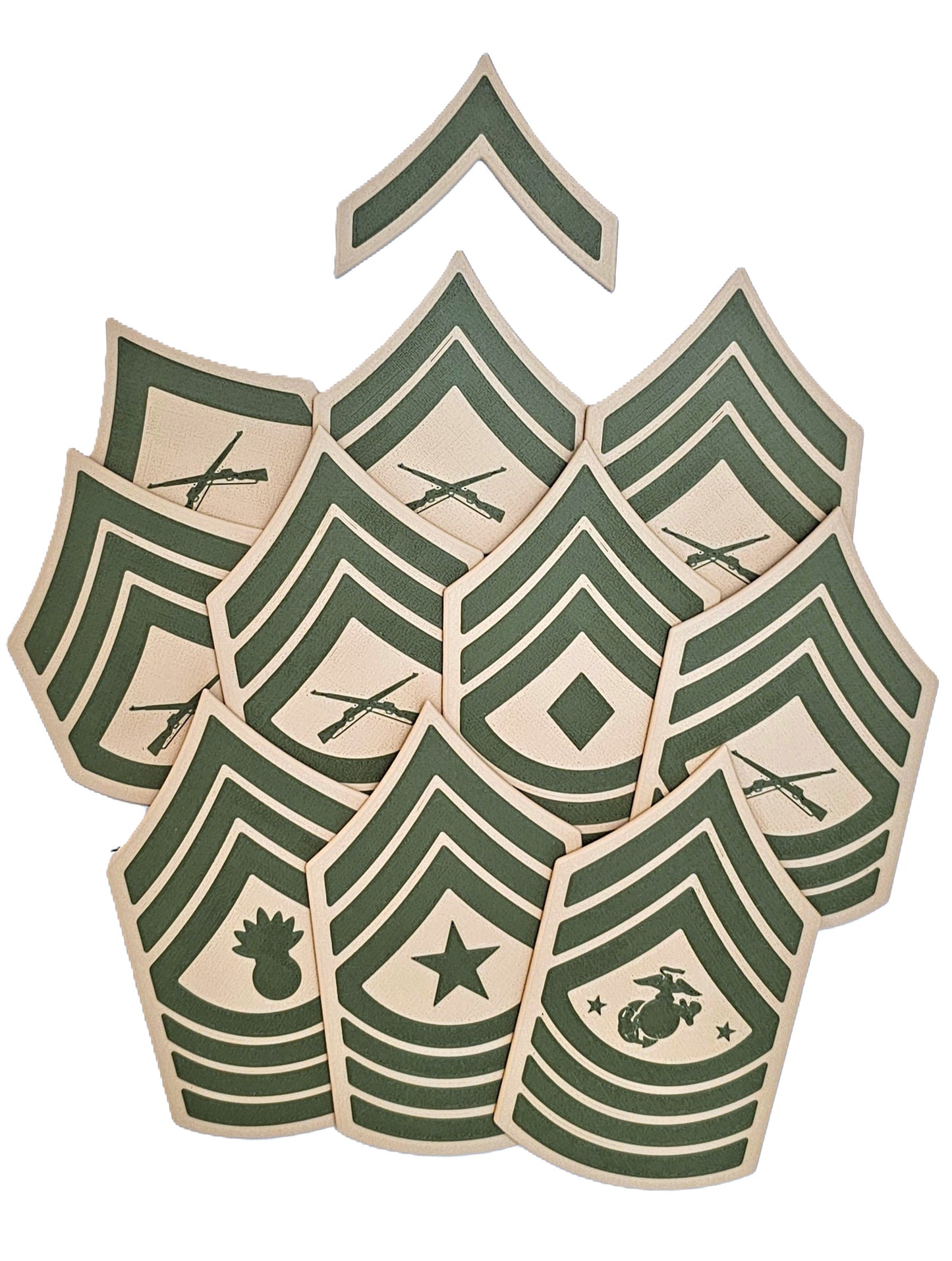 USMC Enlisted Khaki Rank Insignia - E-9 - Master Gunnery Sergeant