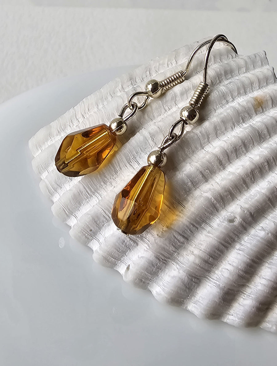 Amber Droplet Earrings