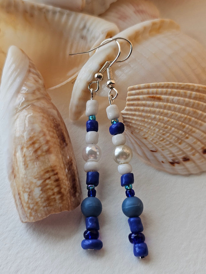 Blue Glass Waterdrop Earrings