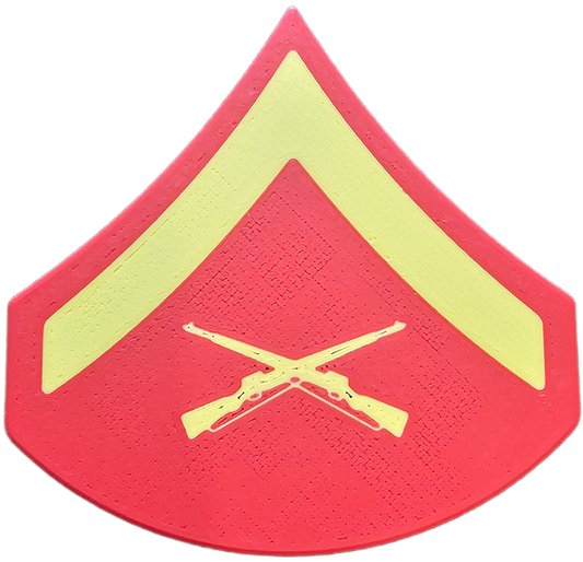 USMC Enlisted Dress Blues Rank Insignia Vibrant Yellow - E-3 - Lance Corporal