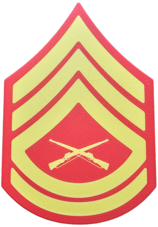 USMC Enlisted Dress Blues Rank Insignia Vibrant Yellow - E-7 - Gunnery Sergeant