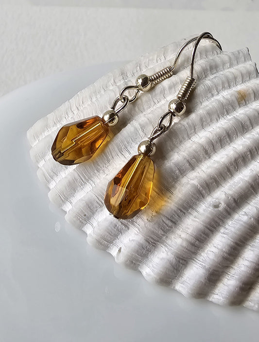 Amber Droplet Earrings