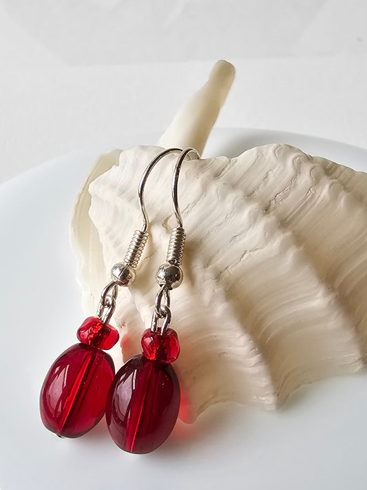Red Drop Earrings