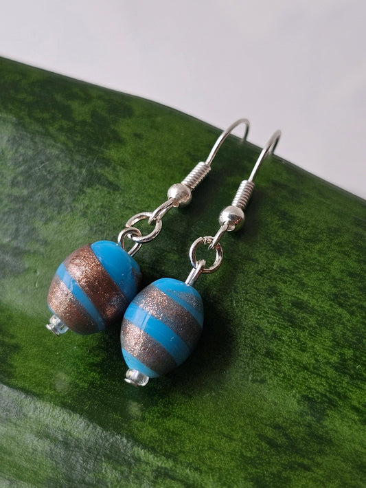 Handpainted Glass Drop Earrings