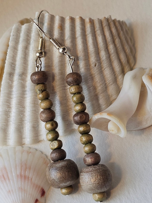 Wood Drop Earrings